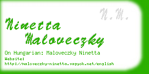 ninetta maloveczky business card